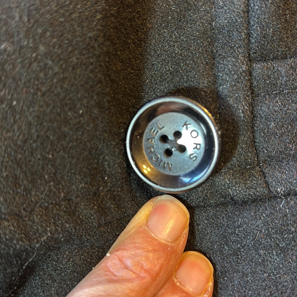 Michael Kors Black Wool Blend Double Breasted Peacoat Size Medium - Picture 4 of 16